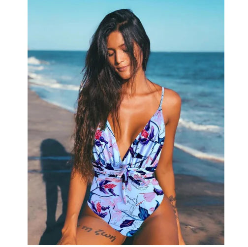2020 New Women's Sexy Backless One-Piece Swimsuit
