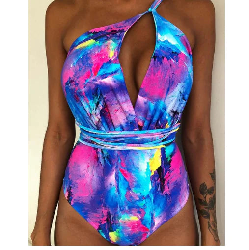 2020 New Women's Sexy Backless One-Piece Swimsuit