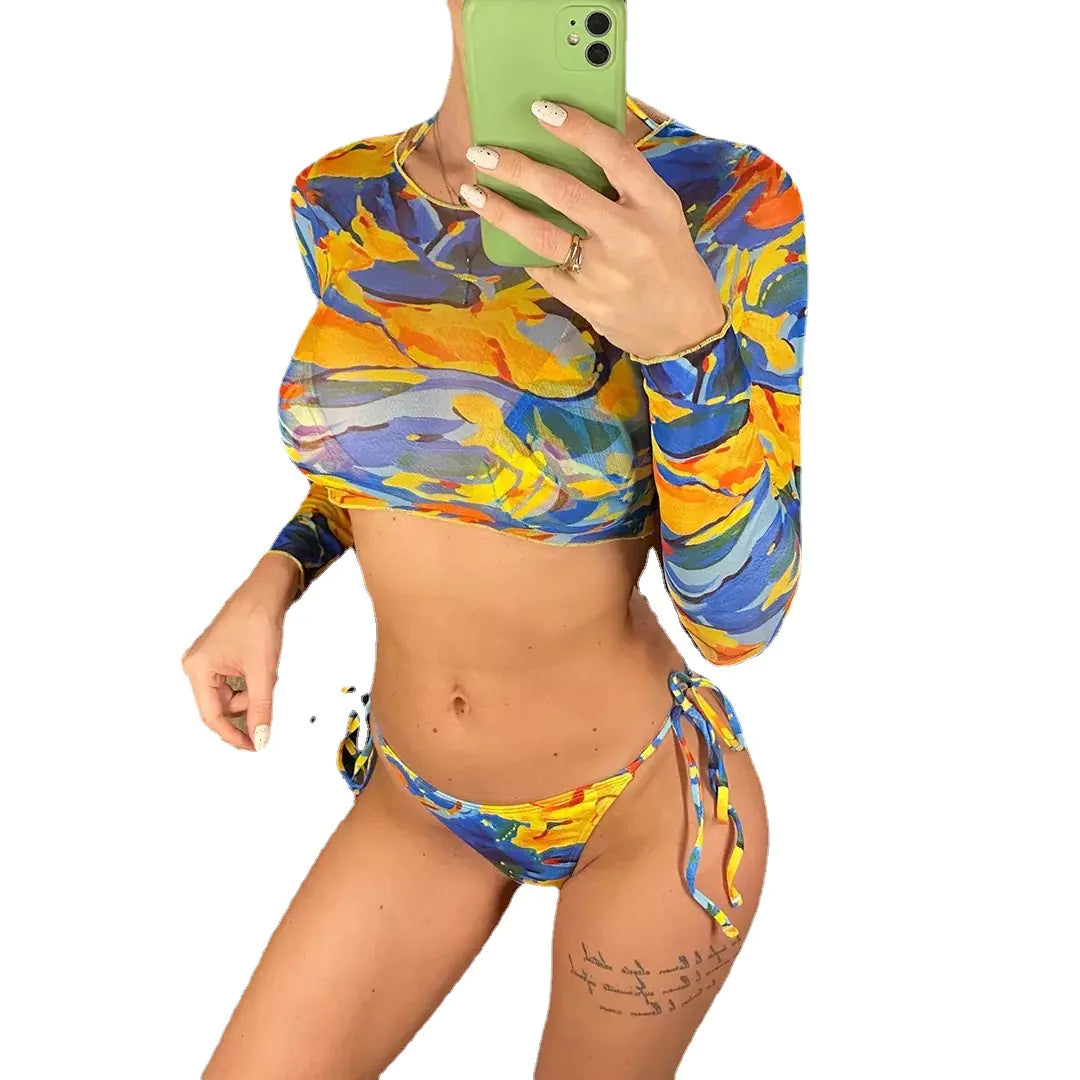 2022 New Women's 3-Piece Sexy Bikini Swimwear Set