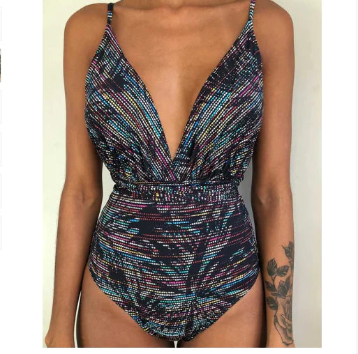 2020 New Women's Sexy Backless One-Piece Swimsuit