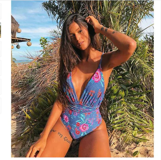 2020 New Women's Sexy Backless One-Piece Swimsuit