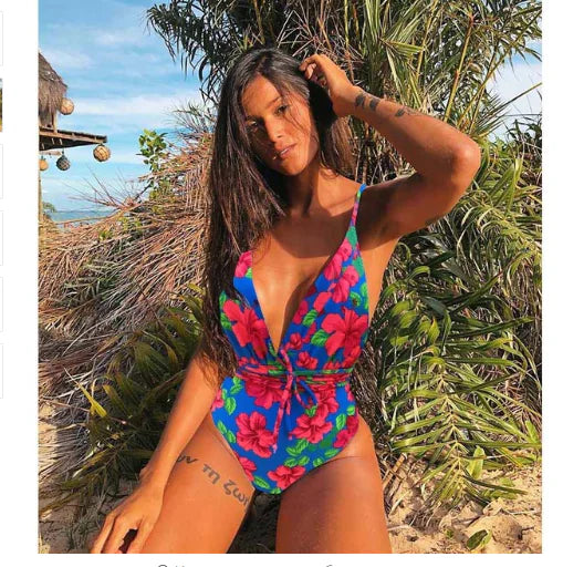 2020 New Women's Sexy Backless One-Piece Swimsuit