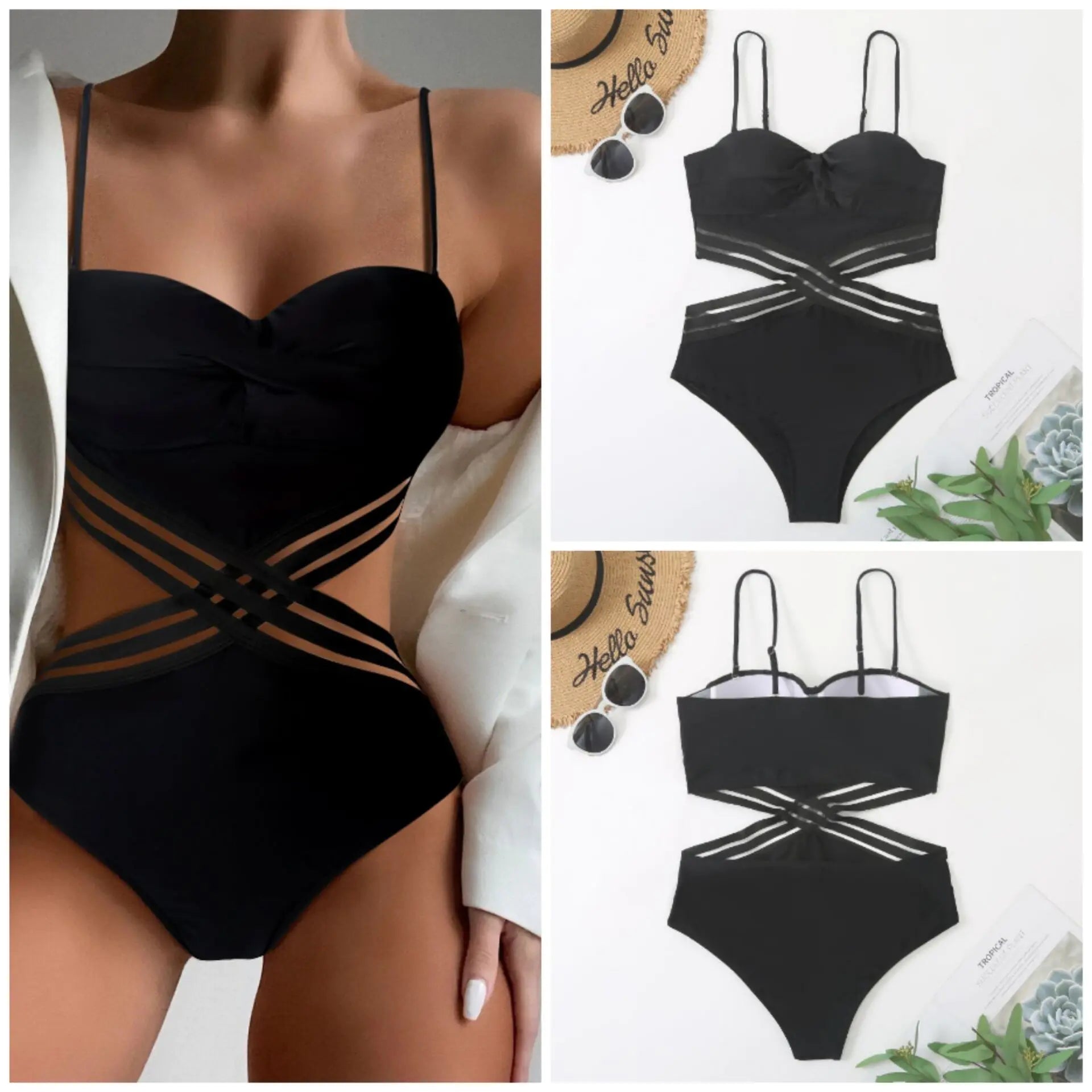 2022 New Sexy Strap One-Piece Bikini for Women