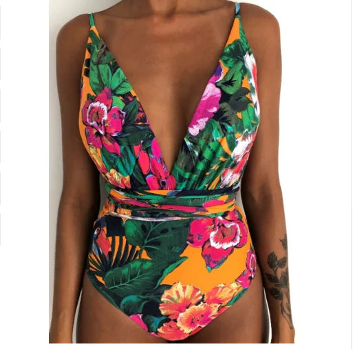 2020 New Women's Sexy Backless One-Piece Swimsuit