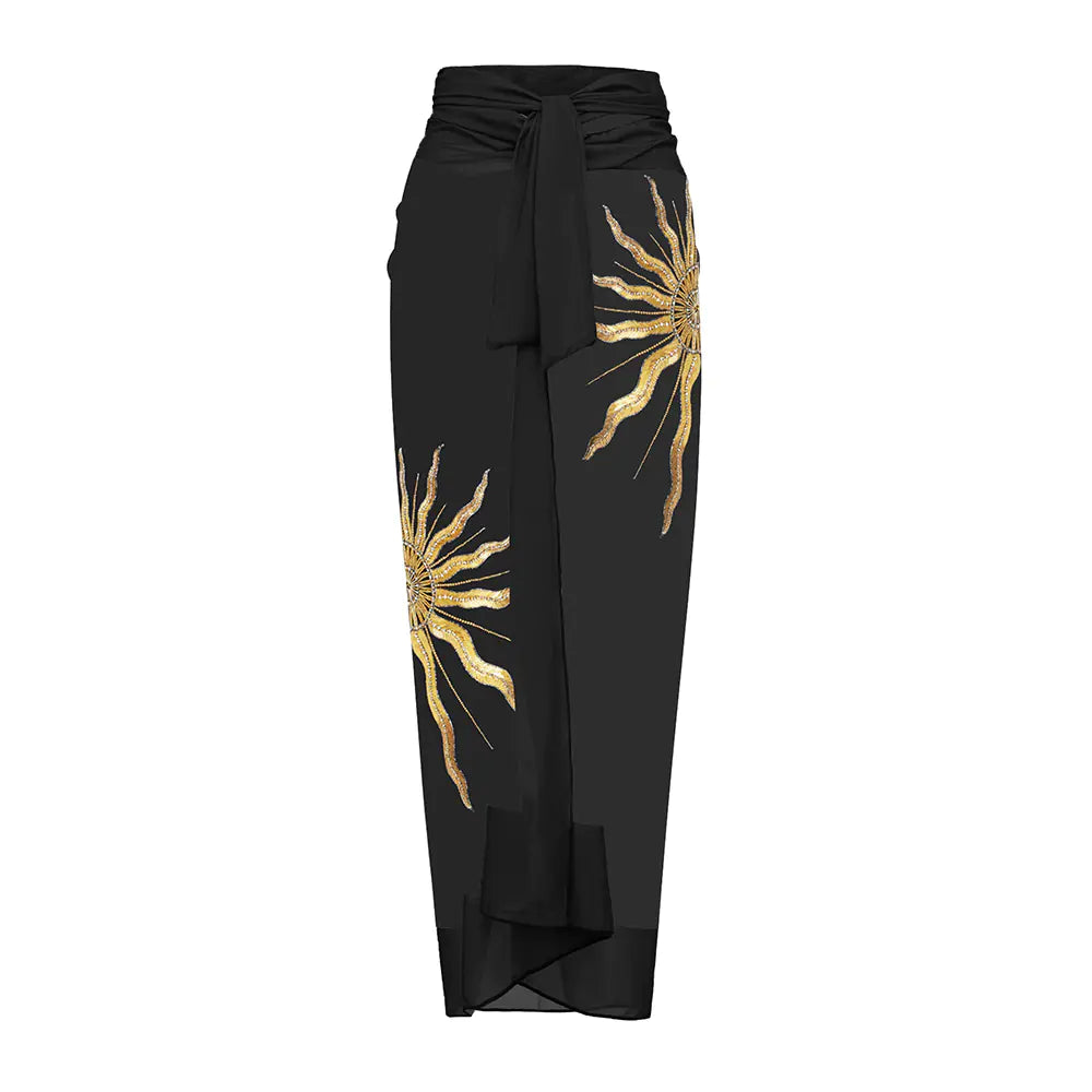 2023 Black Gold Sequin One-Piece Swimsuit Set for Women