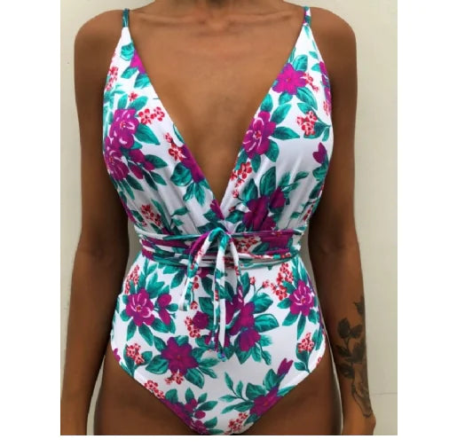 2020 New Women's Sexy Backless One-Piece Swimsuit